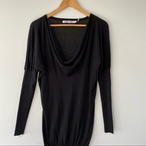 l.a.m.b. Black Cowl Neck Silk Mix Knit Long Sleeve Sweater P/S ($360) - Picture 5 of 5